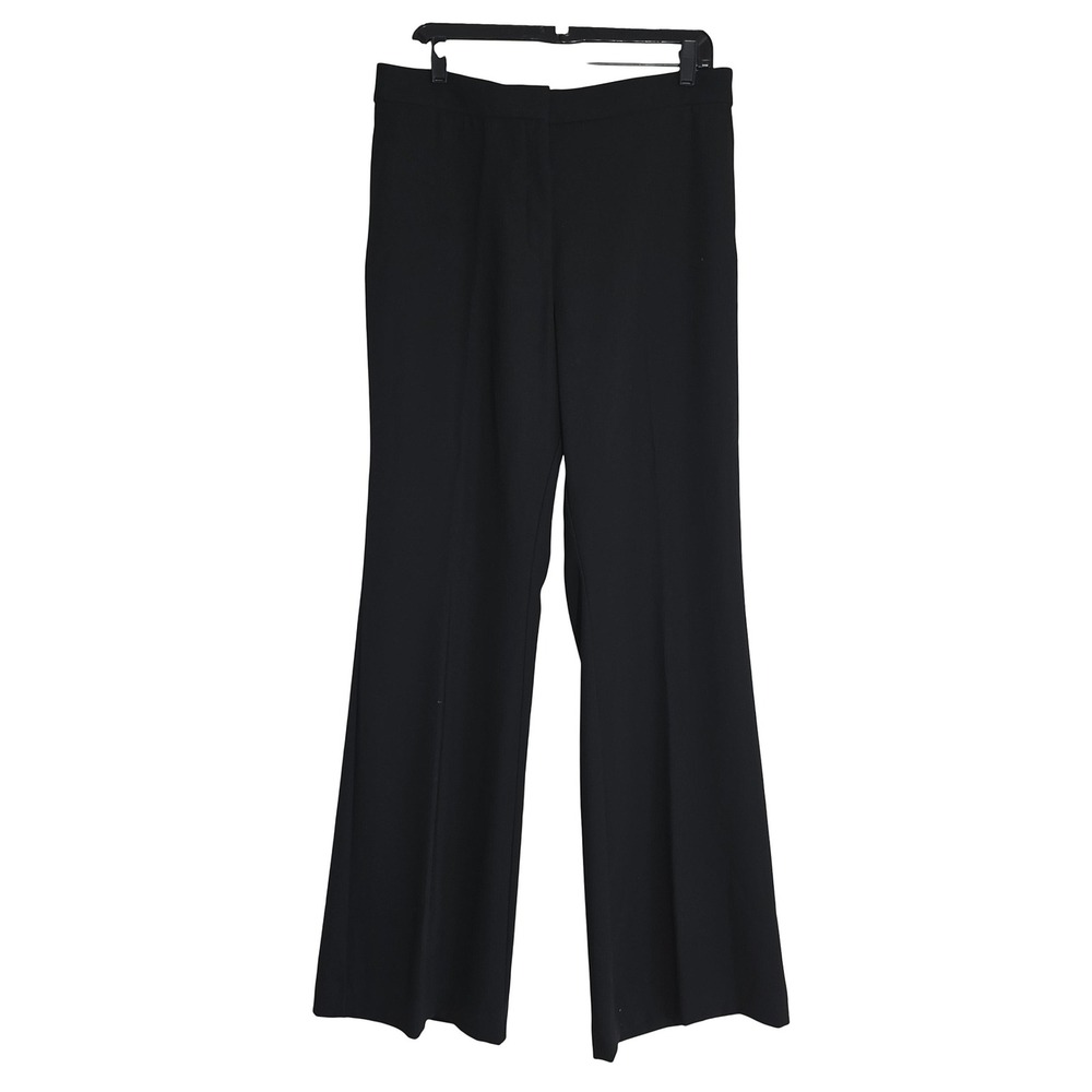 NWT Mango Women's Wide leg Suit Trousers Black Size 12 Professional Mid Rise - Picture 7 of 16